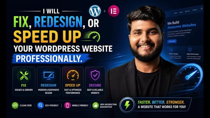 fix, redesign, or speed up your wordpress website