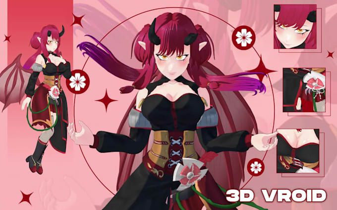 design and rig 3d vtuber character modeling for vroid, vrchat, vrm in blender