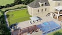 do backyard landscape design,pool,patio,garden 3d rendering