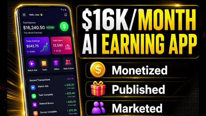develop and market ai earning app for passive income