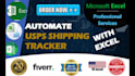 automatically retrieve usps package tracking from excel