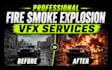 create realistic fire, smoke and explosion vfx
