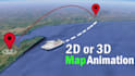 creat animated 2d and 3d map video