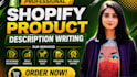 write SEO shopify product descriptions for your ecommerce store