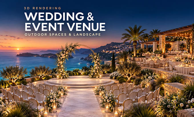 design 3d wedding venues, event spaces and landscape renderings