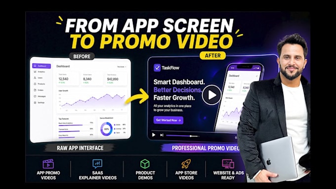 create an app promo video or saas explainer video