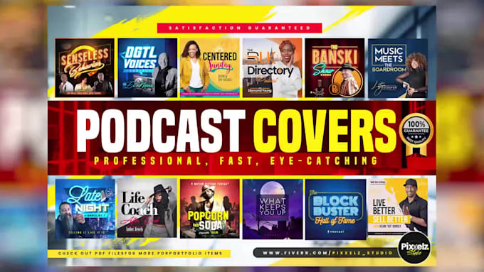 design professional podcast cover art, podcast logo