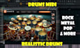 programme midi acoustic drums for rock metal and latin pop