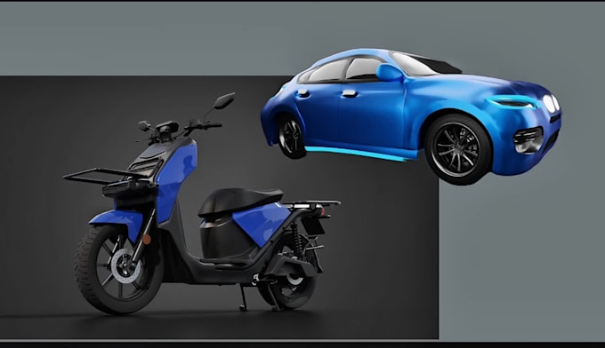 do 3d car modeling, 3d motorcycle model with rendering on blender or autocad