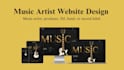 design a music website for artist, podcast band, episodes,dj