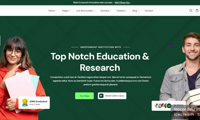 design elearning website, lms educational with learndash tutor lms learnpress