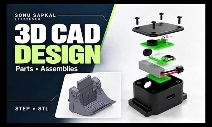 create 3d cad designs for products and 3d printing