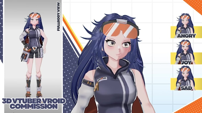 create custom 3d vroid model for vtuber or vrchat