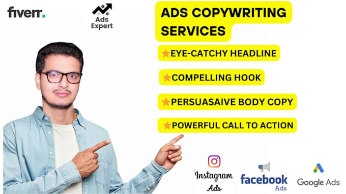 write facebook email, google ad sales copy to generate leads