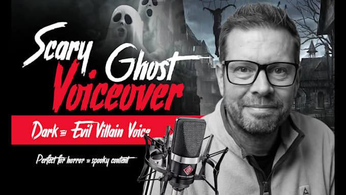 record scary ghost villain male voice over