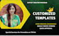 edit customized capcut template with tiktok promotion