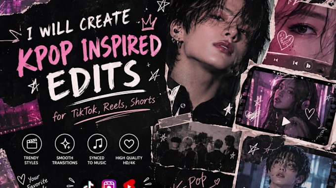 create kpop inspired edits for tiktok, reels, shorts