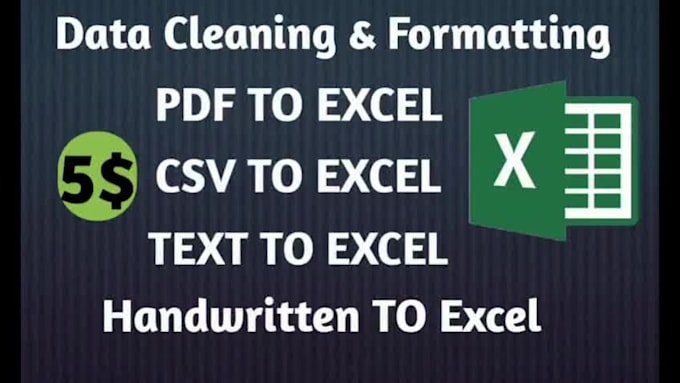 convert PDF, CSV, txt data into the excel
