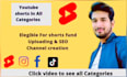 give you youtube shorts videos for monetization of your yt channel