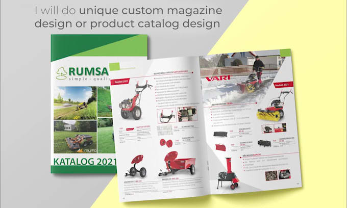 do unique custom magazine design or product catalog design