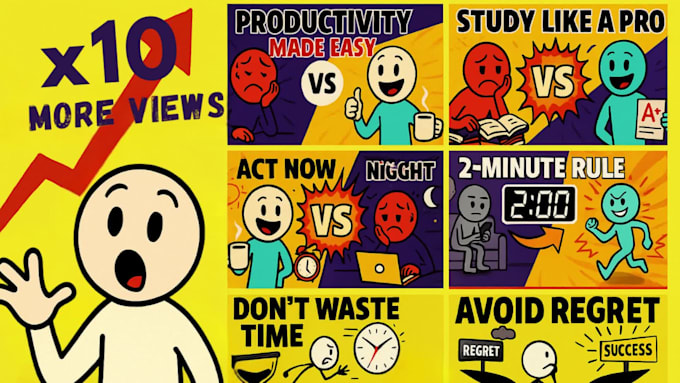 design eye catching stickman youtube thumbnails