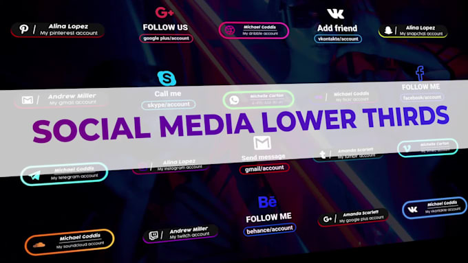 create trendy animated social media lower thirds