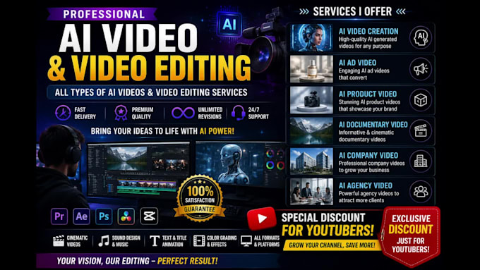 create ai video ads, documentaries and edits