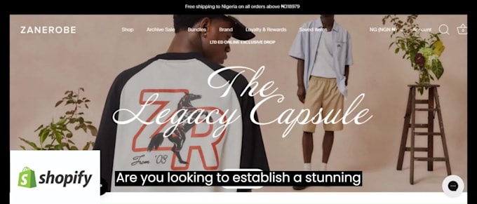 create shopify clothing website, fashion website