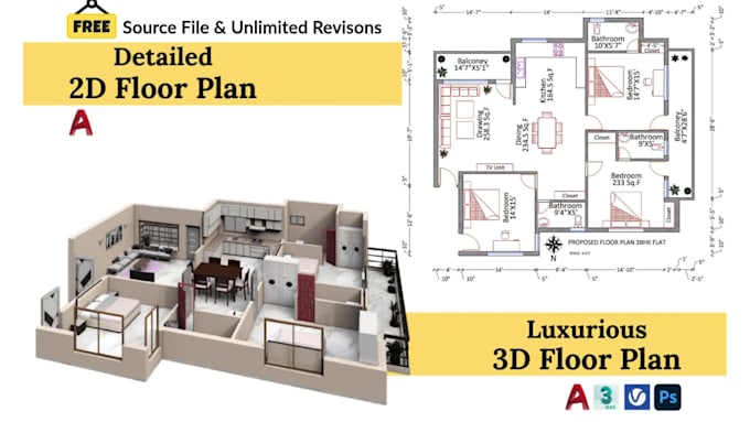 do floor plans in 2d and 3d