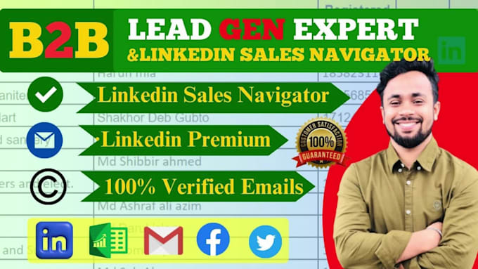 Collect b2b linkedin leads, data, info using sales navigator by ...