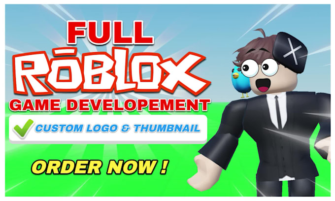 create a full roblox game with custom thumbnail and logo