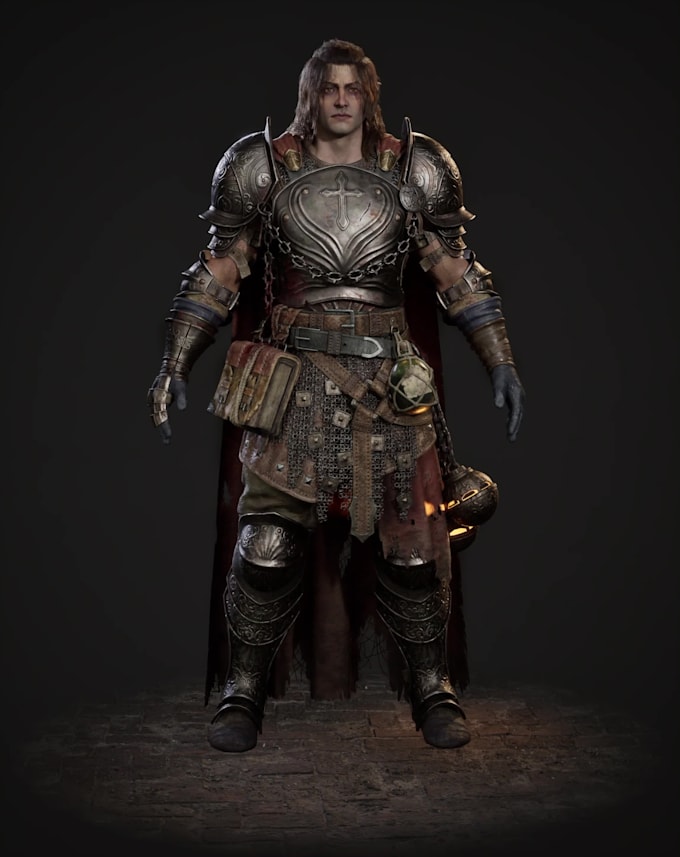 realistic 3d character modeling, game assets using unreal engine, unity, blender