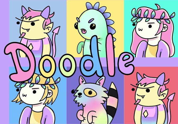 create nft character collection in doodles, chibi style
