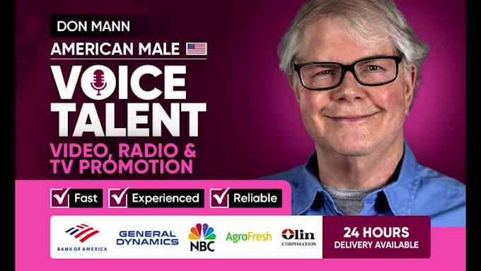 record engaging voice over for video, TV and radio promotions