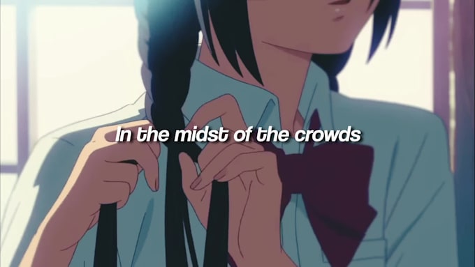 create an aesthetic anime lyric video amv using your music