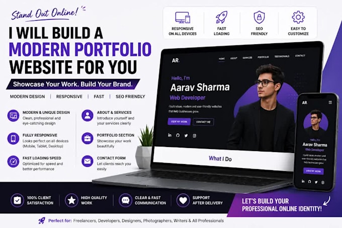 build a modern styled personal portfolio website