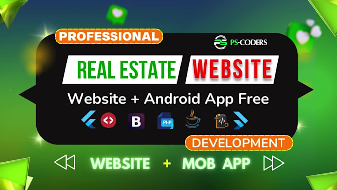 create real estate website, property listing and property selling website app