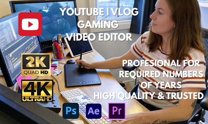 do professional video editing, youtube, gaming video editing, motion graphics