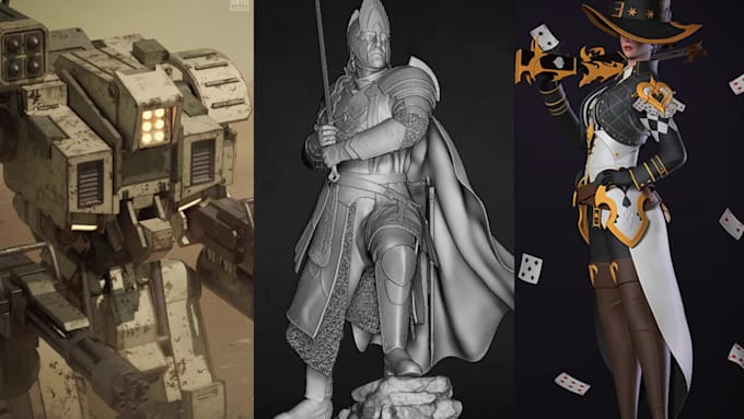 create 3d character models for games animation and 3d printing