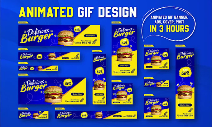 create animated gif banner ads for google adwords in 3 hours