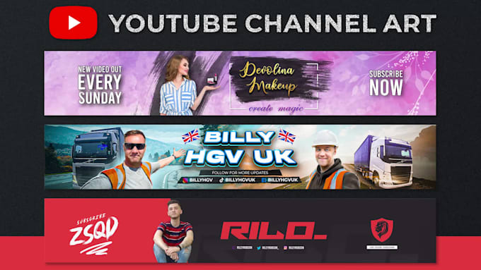 design a youtube banner or channel art for you