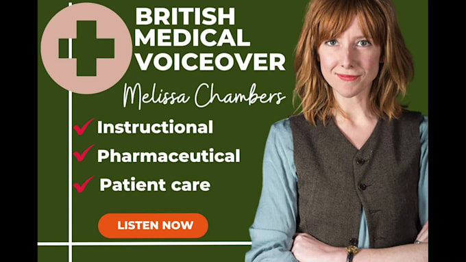 record a warm british female voice over for medical or healthcare narration