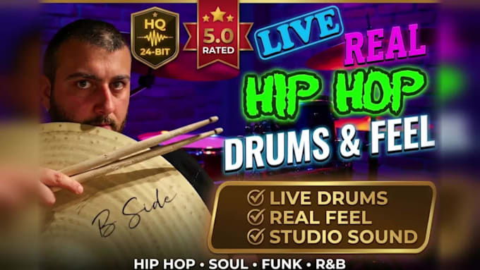 record live hip hop and rap drum tracks with real feel