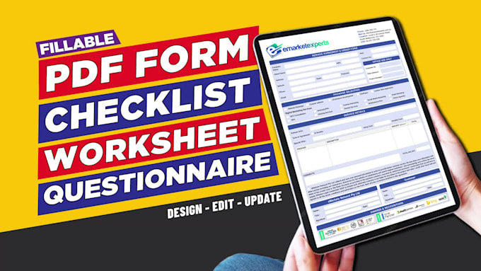 design fillable PDF form, checklist, worksheet, and questionnaire form