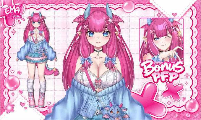 design and rigging live2d vtuber model high quality for vtube studio