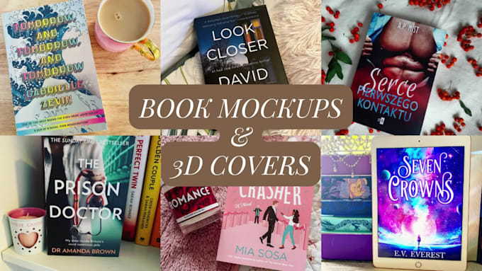 do book mockups and 3d covers for social media posts