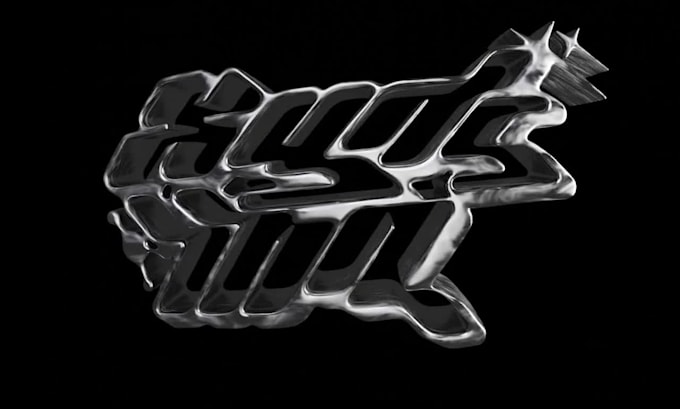chrome text animation, chrome lettering, 3d chrome animation