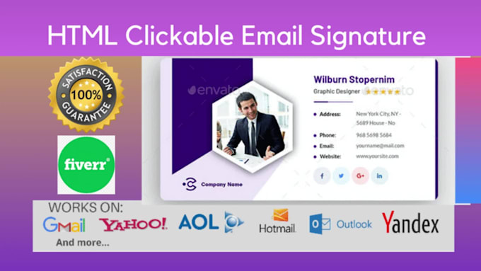 Create professional html clickable email signature by Jalam24 | Fiverr