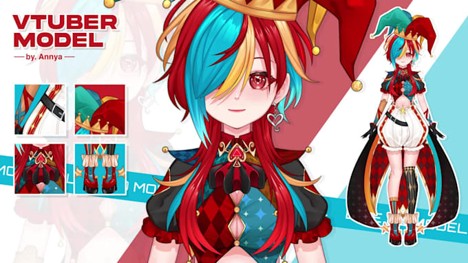 design and rig pro custom vtuber character in live2d for vtuber model
