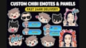 draw cute custom twitch emotes  discord stickers
